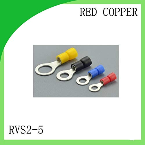 Davitu Manufacture red copper 1000 PCS RVS2-5 Cold Pressed Terminal Connector Suitable for 16AWG - 14AWG Cable lug - (Color: B)