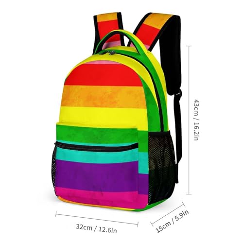 Backpack with Lunch Box & Cosmetic Bag Set Original Stripe 1978 Pride Flag LGBT Bookbag Daypack Set Backpack with Lunch Bag Storage Bags2