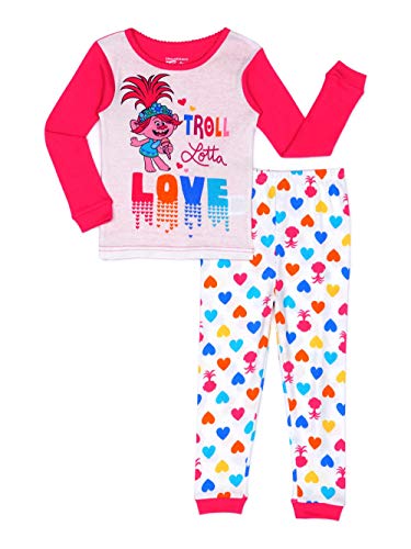 Toddler Girls Trolls Poppy Rainbow Cotton Snug Fit Pajamas