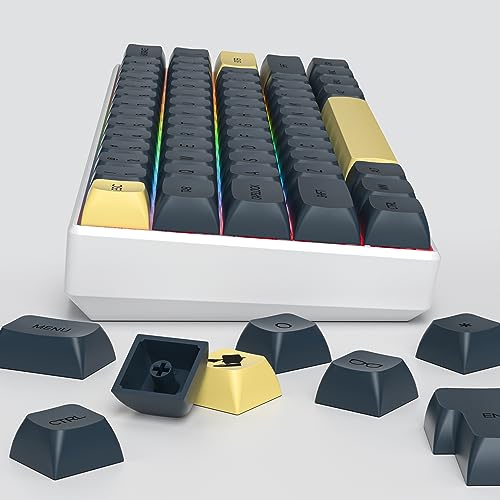 Image of Guffercty kred Black XDA Profile PBT Keycaps, 142-Keys Gentleman Custom keycaps for 60% 65% 75% 100% Fullsize US&ISO Layout Mechanical Gaming Keyboard (Gentleman)