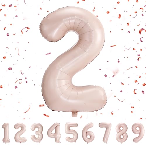 Balões de aniversário 2 pastel rosa, 101 cm, balão gigantes, decorativo, balão número 2, meninos e menina, adultos, voam com hélio