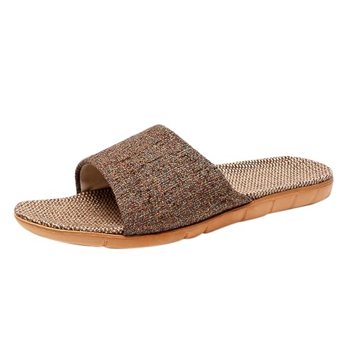 Linen Slipper for Women and Men Open Toe Casual Lounging Slide Lightweight Solid Trendy Sandals 2025 Breathe Shoes