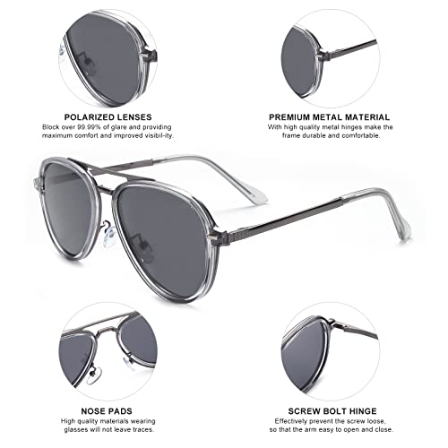 Classic Aviator Polarized Sunglasses for Men Women Shades Vintage Retro Style Driving UV 400 Protection OS21164
