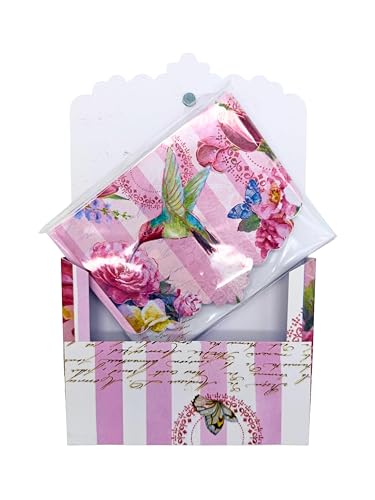 Image of Poster Foundry Set of 3 - Bella Rose Boxed Note Cards by Carol Wilson. 10 embossed 4x5 Die-Cut Notecards and Matching Envelopes in Decorative Gift Box with Magnetic Flap. NCP2023