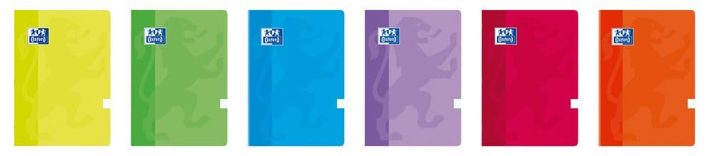 Oxford, Libretas Grapadas A4, Cuadrícula 5x5 con Margen, Tapa Blanda, 48 Hojas. Pack 10 Cuadernos, Colores Surtido Aleatorios