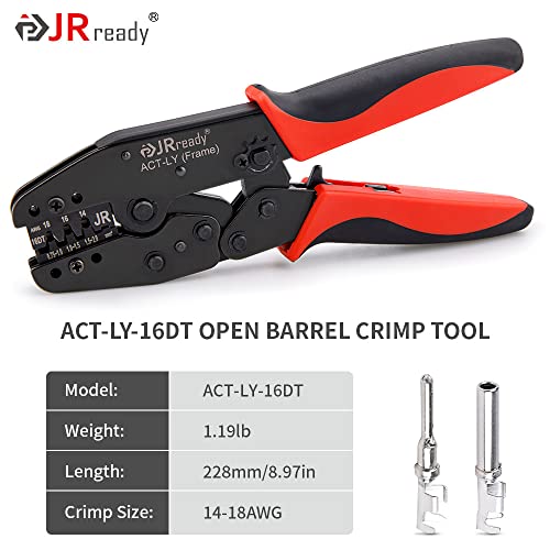 JRready ST6316 DT Deutsch Connector Kit, 2 Pin Connector,3,4,6,8,12 Pin Connector, Deutsch Crimp Tool (ACT-LY-16DT), Size 16 Stamped Contacts, Deutsch pin Kit