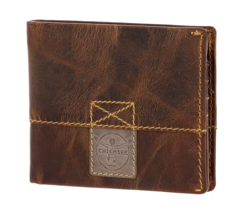 Porte-monnaie Chiemsee en cuir véritable cognac, finition Kuba de prestige