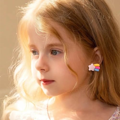 Image of Kids Clip On Earrings for Girls 20 /30 /40 Pairs Hypoallergenic Clip on Earrings for Kids Cute Animal Earrings for Little Girls Jewelry Set Party Favor Gift