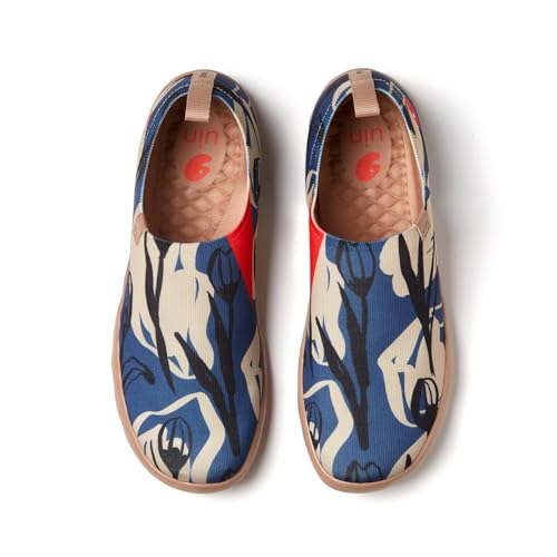UIN Men's Floral Slip On Shoes Colorful Comfortable Lightweight Art Travel Sneakers Casual Loafers2