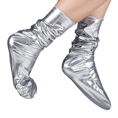 Generisch Calcetines 39-42 S Casual Hombres Trabajo Sólido Mujeres Reflectantes Cómodos Calcetines de Moda Calcetines Calcetines de Negocios Calcetines Mujer 35-38 Negro Brillo, plata, Talla única