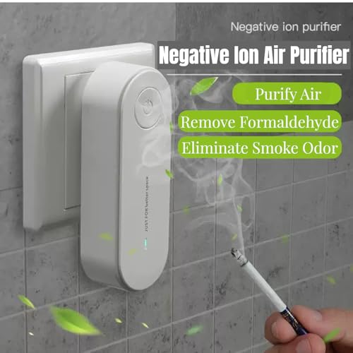 Image of Plug-in Portable Air Purifier | Non-Toxic, Safe Humans | Removes Smoke, Pet Odors, Dust & Pollen Efficiently | Mini Air Purifier & Deodorizer for Home, Bedroom, Bathroom (White)