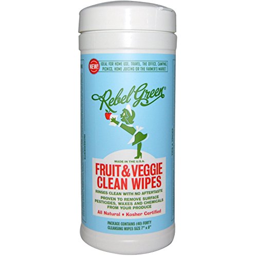REBEL GREEN Fruit and Vegetables Cleaning Wipes, 40 Count