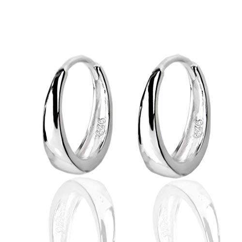 Tiny Small Sleeper Hoop Earrings for Women Cartilage 925 Sterling Silver Tragus Cuff Hinged Huggie Mini Hoops 10mm 13mm 15mm Fashion Jewelry Gifts Hypoallergenic for Birthday - Main Image