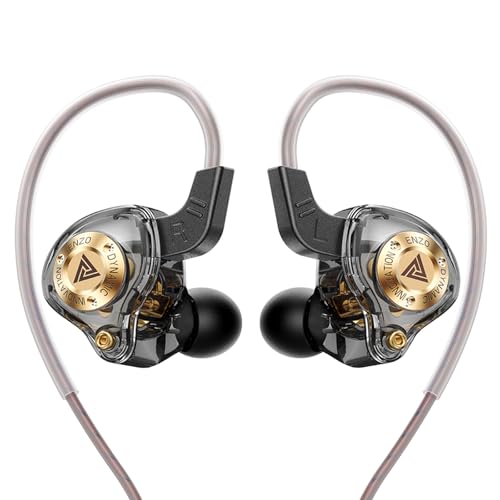 Image of Piluyaa Wired Gaming Headphones IEM Earphones with 1DD,QKZ ENZO in Ear Monitor, HiFi USB C Earbuds, Bass Sound with New 11mm Dynamic Driver for Video Music Gaming (Black)