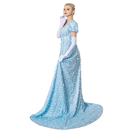 MyheroCos Daphne Regency Women's Blue Lace Dress3