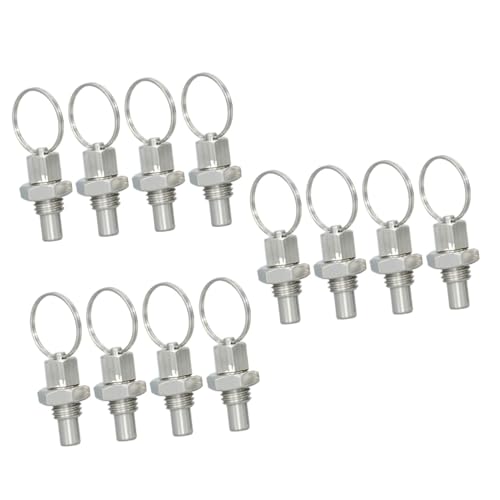 DOITOOL 12pcs Stainless Steel Locking Pin Spring Plunger Pull for Industrial and Automotive Applications and Easy to Install Versatile Latch
