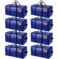 Krysty 8-pack Moving Bags and Large Storage Bags with Strong Handles，Durable Zippers，Heavy Duty Moving Bags for Space Saving and Moving Supplies