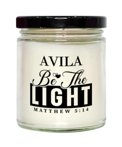 Bible Verse for Avila Candle,Christmas Gifts for Avila Be The Light Mattew 5:14 Gifts for Women Coworker Avila Name Birthday Candle Christmas Gifts, Housewarming, Soy Wax, Scented, Decor