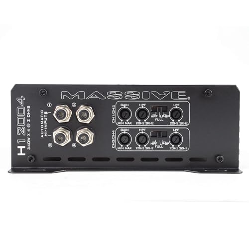 Image of Massive Audio H12004 | 200 Watts RMS x 4 @ 4 Ohm 4 Channel Hippo Series High Performance Amplifier