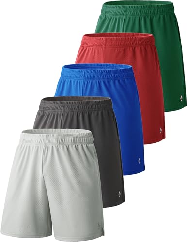 Image of Liberty Pro 5 Pack Youth Boys Athletic Mesh Basketball Shorts