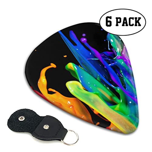 ASDTEHCY Lot de 6 médiators en celluloïd – Peinture arc-en-ciel – Fin, moyen et lourd – Pour guitares acoustiques… - Les Beatles, Paul McCartney, John Lennon, RIngo Starr, George Harrison ASDTEHCY Lot de 6 médiators en celluloïd - Peinture arc-en-ciel - Fin, moyen et lourd - Pour guitares acoustiques… – Image 5
