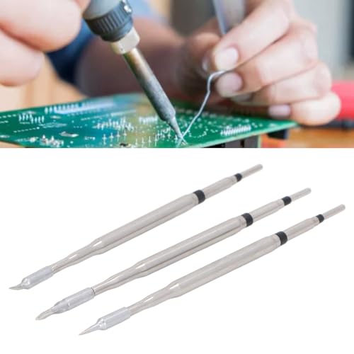 Image of Soldering Iron Tips Kit 3PCS Red Copper Replacement for Precision Electronic Repair and Welding