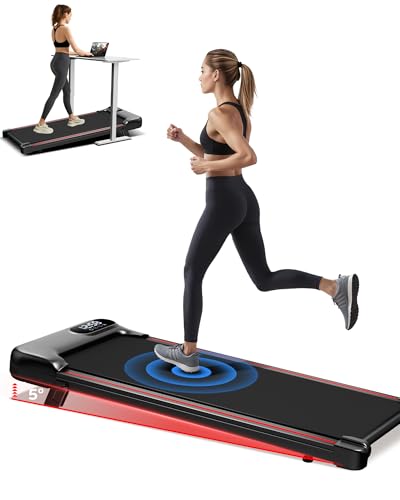 Walking Pad with 5% Incline, Under Desk Treadmills for Home office, Mini Portable Walking Running...