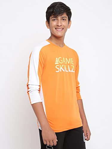 Image of Li'l Tomatoes Boys Regular Fit Printed Round Neck Cotton Tshirt Orange