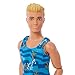 Barbie Ken Doll with Surfboard and Pet Puppy, Poseable Blonde Ken Beach Doll with Themed Accessories Like Towel, HPT50