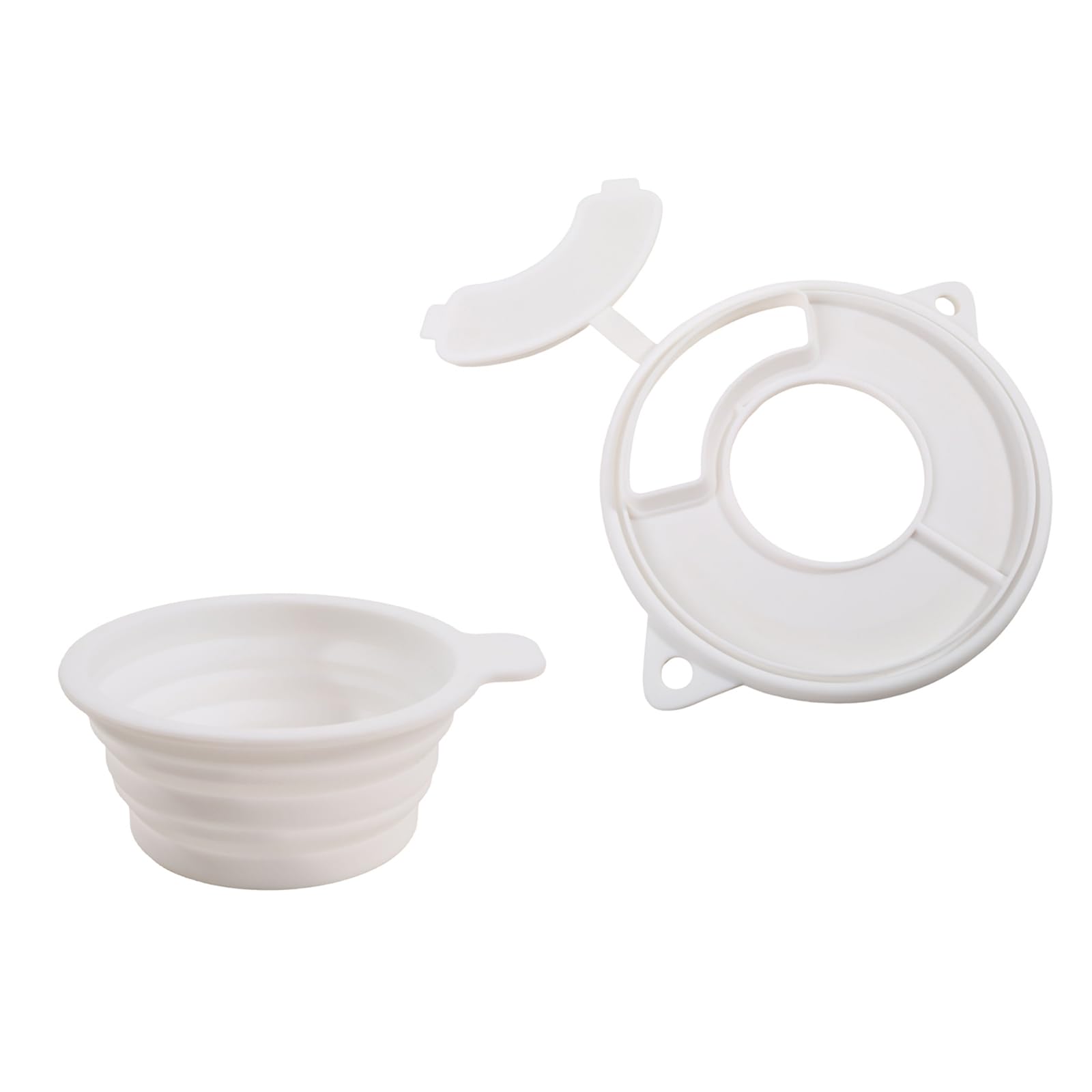 Elnwnnkc White Food Grade Silicone Spill And Measuring Cup Works With Most Stand Mixers Mixing Bowl Cover Dustproof Design Anti Splash Cover