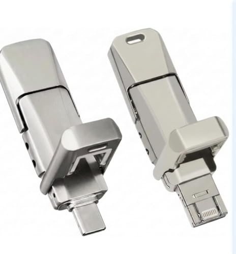 Image of 3-in-1 USB 3.2 Flash Drive 2TB, High-Speed Metal OTG Memory Stick Compatible with iPhone, Android & PC, with Type-C and Lightning Connectors