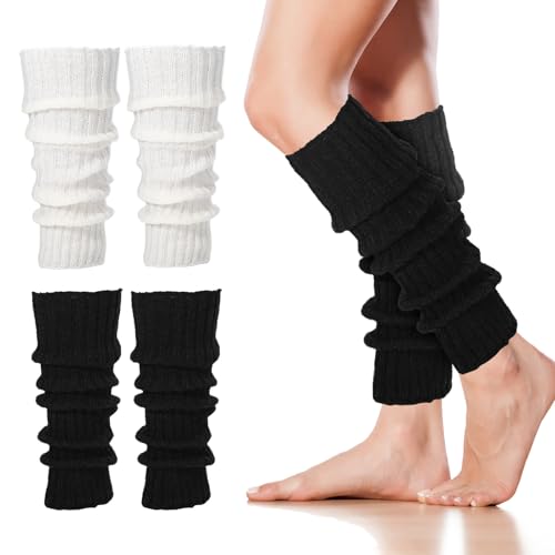 LIFKOME 2Pairs Knitted Leg Warmers for Women Stretchable Winter Leg Wraps Cozy and Soft Boot Covers for Dancers Athletes and Everyday Use Cute Fashionable Accessories