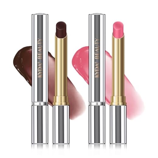 KYDA Batom de mel de 2 cores, batom labial colorido, batom de mel hidratante transparente, com um toque de tonalidade natural transparente, cor hidratante para os lábios, protetor labial nutritivo