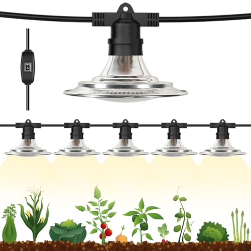 Espird Outdoor LED Grow Lights for Greenhouse 6-Light Waterproof String Grow Light, Full Spectrum...