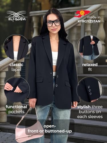 Womens Casual Blazers for Work Long Sleeve Jackets Boyfriend Blazer for Women Business Office Lightweight Jacket2