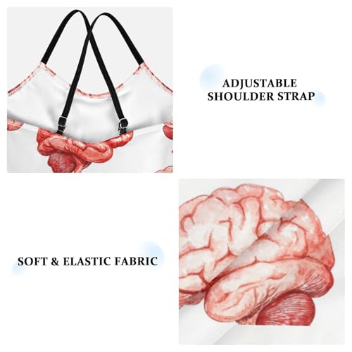 Pigsaly Girls One Piece Swimsuits Watercolor Human Brain Kids Cross Back Swimwear Toddler Beach Sport Bathing Suit 3T3