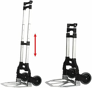 NSYM BLACK 80KG HEAVY DUTY LIGHT FOLDING FOLDABLE HAND SACK TRUCK BARROW CART TROLLEY, Unfold Size: 100 X 39 X 40Cm (hj7)