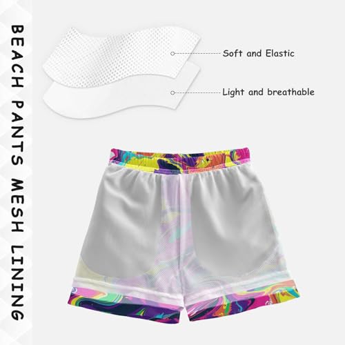 Running Shorts Boys Beach Bathing Suits Drawstring Lined Beach Swimming4