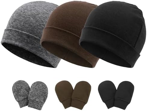 DRESHOW Baby Mütze & Handschuhe Set - 3-teilig Für 0-6 Monate