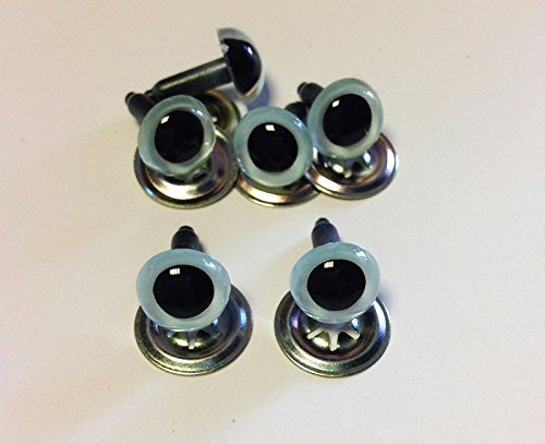 celloexpress 21mm Light Blue Pearl Crystal Eyes with Metal Backs - Safety Eyes for Soft Toy Teddy Bear Animal Making (Pack of 3 Pairs)