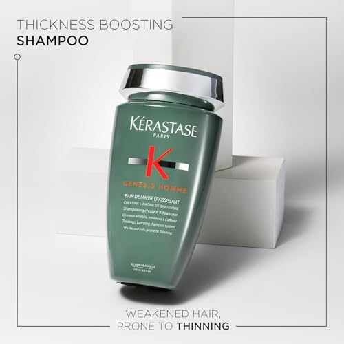 Image of Kerastase Genesis Homme Anti-Hair Fall Thickening Shampoo For Men | For Weakened Hair, Prone to Thinning | Thickness Boosting Shampoo| With Ginger Root Extract & Creatine | 250ml