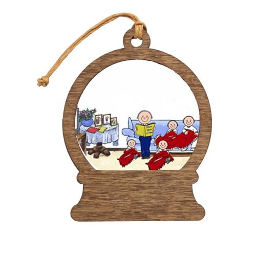 PrintedPerfection.com Personalized Little Angels - 4, with Male Wooden Snow Globe Shaped Christmas Ornament