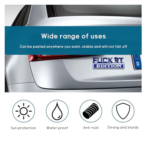 Image of Dickno Fuck It Edition Emblem for Car, Auto Fender Bumper Decoration Stickers, Vehicle 3D Side Fender Rear Trunk Decal Badge, Universal Exterior Accessories for Car Truck SUV (Blue & White)