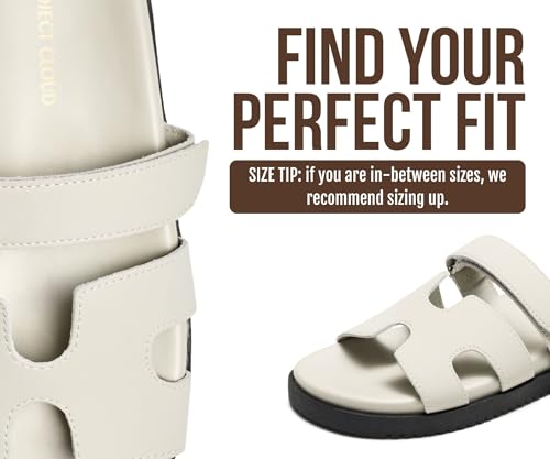 Image of Project Cloud 100% Genuine Leather Sandals for Women Footwear - Stylish Womens Sandals with Plush & Soft Insole - Non-Slip and Water-Resistant Beach Sandals Slides for Women (Mayvy)