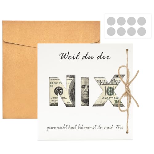 YXHZVON Regalo de Dinero Como Tarjeta de Felicitación Nix, Embalaje para Regalos de Dinero,Regalos de Dinero Divertidos para Cumpleaños Viajes Vacaciones Bodas (Blanco)