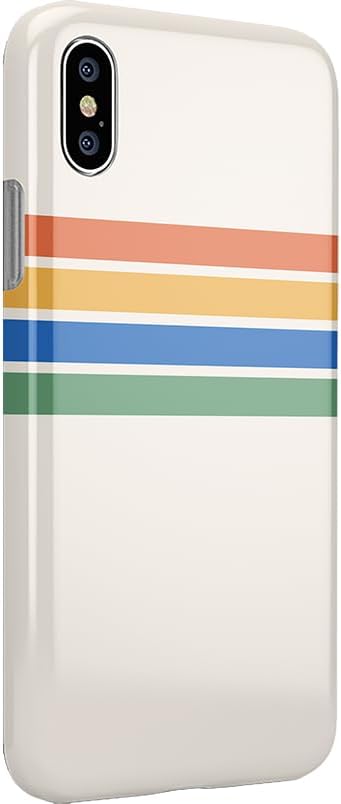 Miniatura 2 de Casely Funda compatible con iPhone XXS  Funda de bloque de color de rayas arcoíris