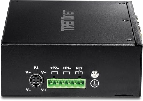 Image of TRENDnet 4-Port Fast Ethernet Industrial Modbus Gateway, 4 x Serial DB-9 Ports, 2 x Fast Ethernet Ports, Up to 100m (328 ft), IP30 Rated Housing, Extreme Temperature Protection, Black, TI-M42
