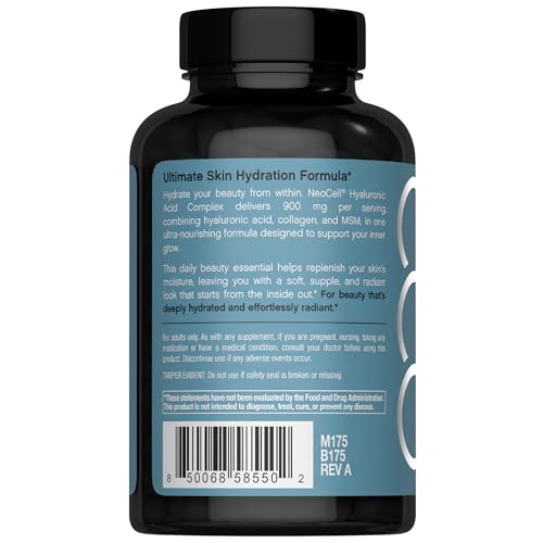 NeoCell Hyaluronic Acid Complex 900mg | 120 Capsules | with BioActive Collagen Peptides & MSM | Premium Grade Formula - Image 4