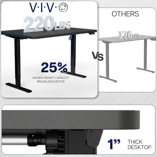 Image of VIVO Electric 48 x 30 in Rustic Standing Desk, Memory Height Adjustment, 1B Series, Holds 220 lbs, One-Piece Vintage Brown Top, Gray Frame, DESK-KIT-1G5N
