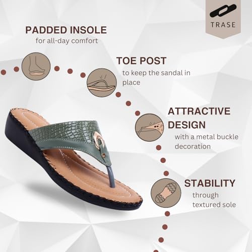 Image of TRASE Women's Flip-Flops & Slippers | Doctor Ortho Comfortable Chappal for Women & Girls | Light weight, Soft Footbed, Comfortable & Stylish | Diabetic & Orthopedic Footwear, Good for Knee & Foot Pain
